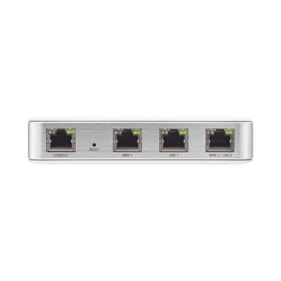 [USG] Router UniFi puertos Ethernet Gigabit, desempeño de 1 Mpps, hasta 100 dispositivos en LAN, bloqueo de tráfico por categoría, administración desde la nube