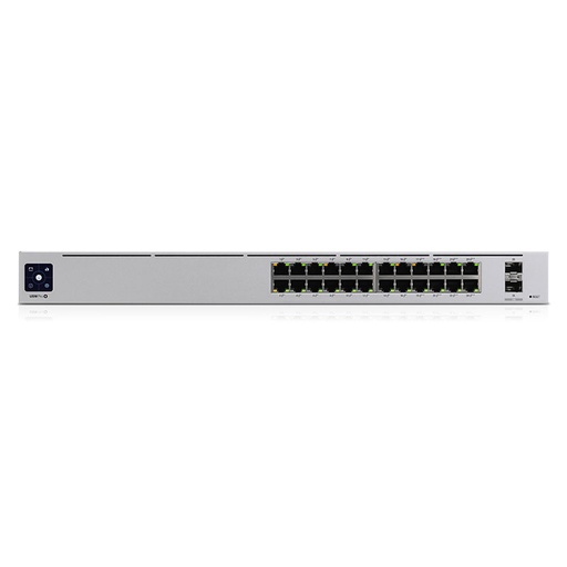 [USW-PRO-24-POE] UniFi Switch USW-Pro-24-POE Gen2, Capa 3 de 24 puertos PoE 802.3at/bt + 2 puertos 1/10G SFP+, 400W, pantalla informativa